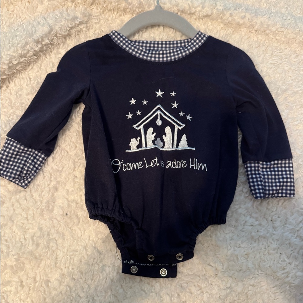 Baby Navy Nativity One-Piece Bodysuit